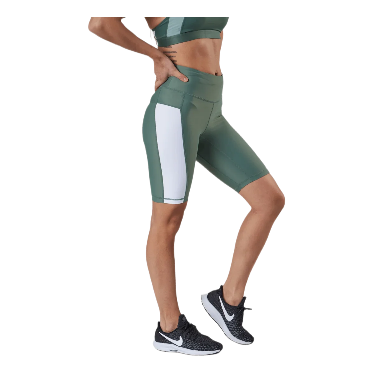 Stripe Bike Shorts Green - Image 3