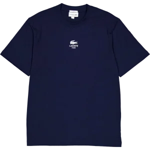 Signature Print Cotton T-shirt 166 Midnight Blue
