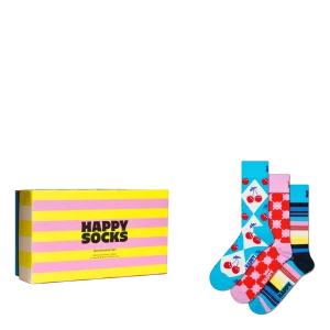3-pack Checks And Stripes Gift Yellow