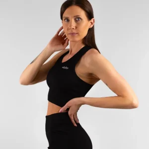 Ribbed Seamless Sport Bra Black