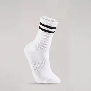 Tennis Socks 3-PACK (38-45) White - Black Stripes